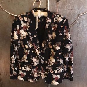 Black Jacket with Cherry Blossom Print